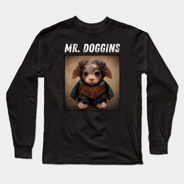 Mr. Doggins - Dog in Medieval Clothing - Pet - Fantasy - Funny Cute Puppy Long Sleeve T-Shirt by Fenay-Designs